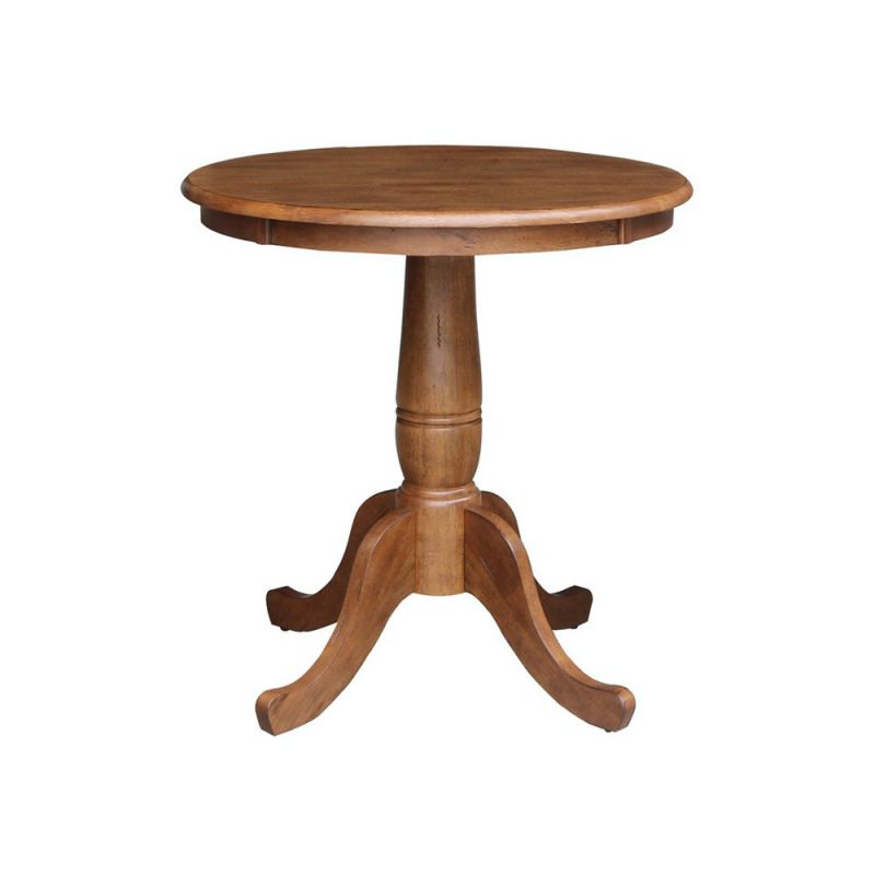 John Thomas Furniture - Dining Essentials - 36'' Round Table Top w/ 30''H Traditional Pedestal in Bourbon Oak - T42-36RT_T42-30P