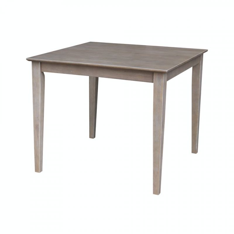 John Thomas Furniture - Dining Essentials - 36'' Square Table Top w/ 30'' Shaker Legs in Taupe Gray - T09-3636T_T09-30S