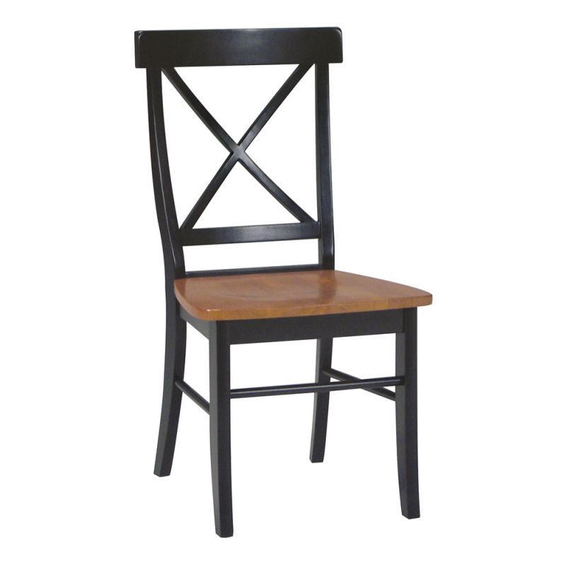 John Thomas Furniture - Dining Essentials - Black/Cherry X Back Chair (RTA) - C57-613