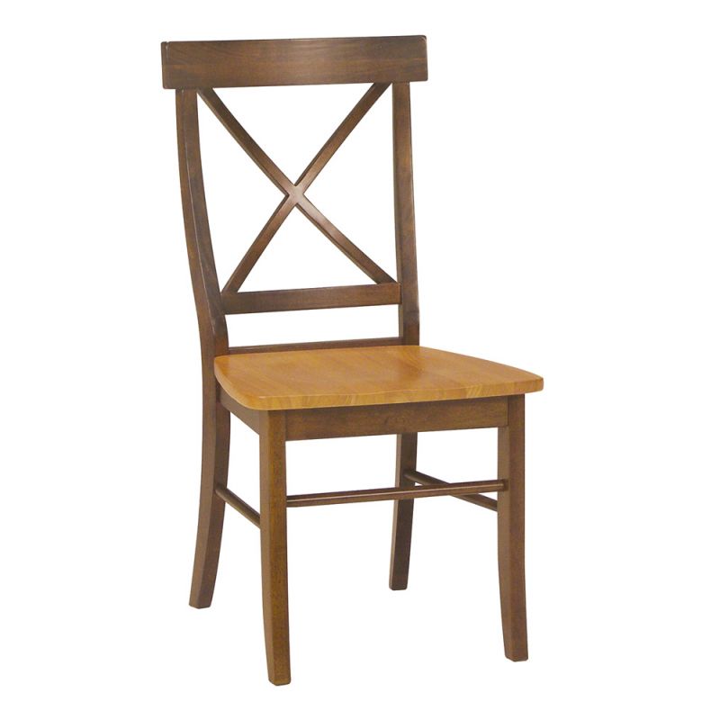 John Thomas Furniture - Dining Essentials - Cinnamon/Espresso X Back Chair (RTA) - C58-613