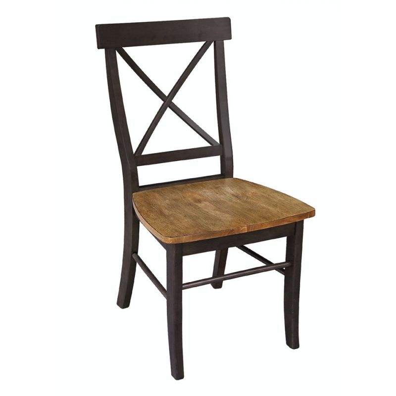 John Thomas Furniture - Dining Essentials - Hickory/Coal X Back Chair (RTA) - C45-613