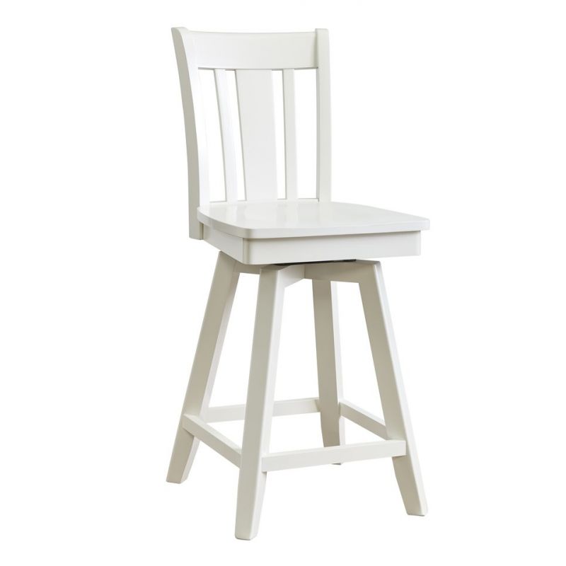 John Thomas Furniture - Dining Essentials - San Remo Swivel Stool in Pure White - S08-102SWB