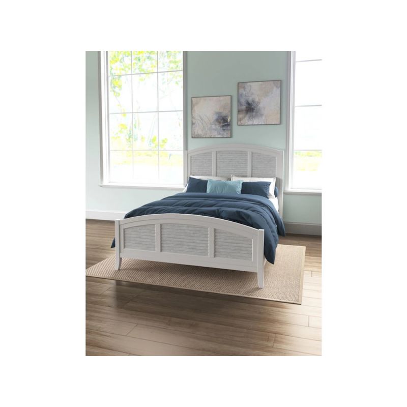 John Thomas Furniture - Hampton - King High Tide Arch Bed in Chalk and White - BD128-1202KF_BD128-1202KH_BD08-901KR