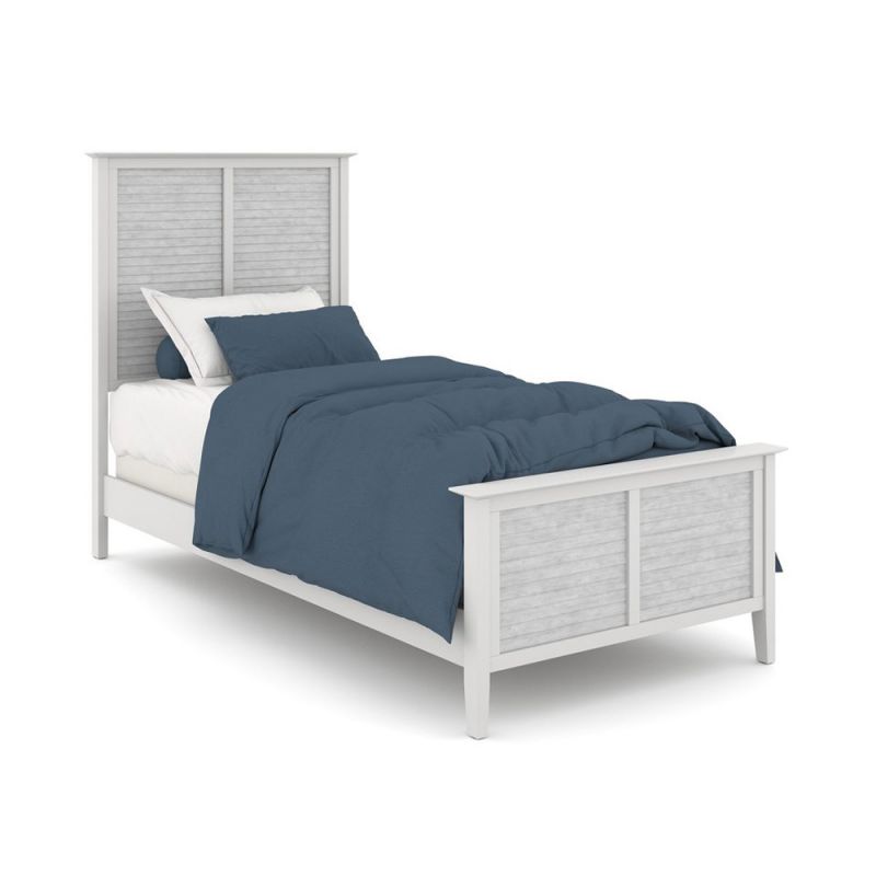 John Thomas Furniture - Hampton - Twin High Tide 90 Degree Bed in Chalk and White - BD128-1201TH_BD128-1201TF_BD08-901TR