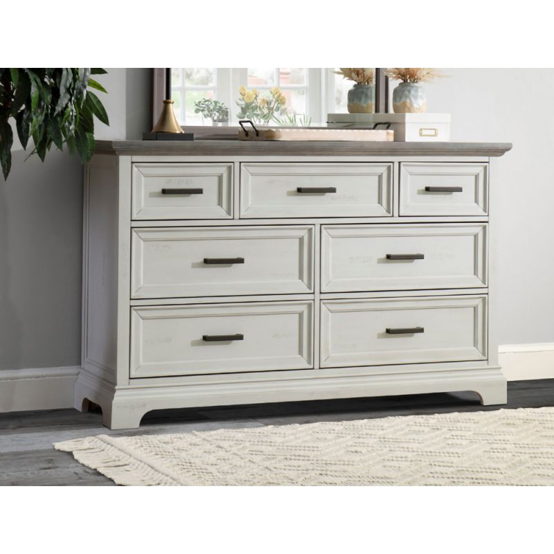 John Thomas Furniture - Summit - 7D Dresser in Mist & Heather Gray - BD85-3007