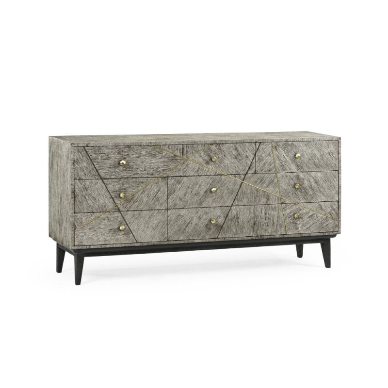 Jonathan Charles Fine Furniture - Geometric - Casual Transitional Dark French Oak Dresser with Six Drawers - 500278-DFO