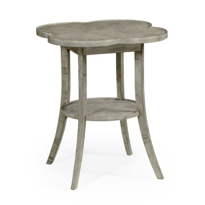 Jonathan Charles Fine Furniture - Casually Country Quatrefoil Lamp Table in Rustic Grey - 491043-RGA