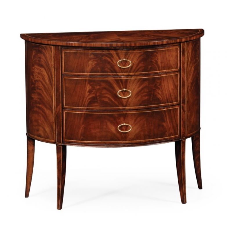 Jonathan Charles Fine Furniture - Clean and Classic Biedermeier Style Mahogany Demilune Cabinet - 494004-LAM