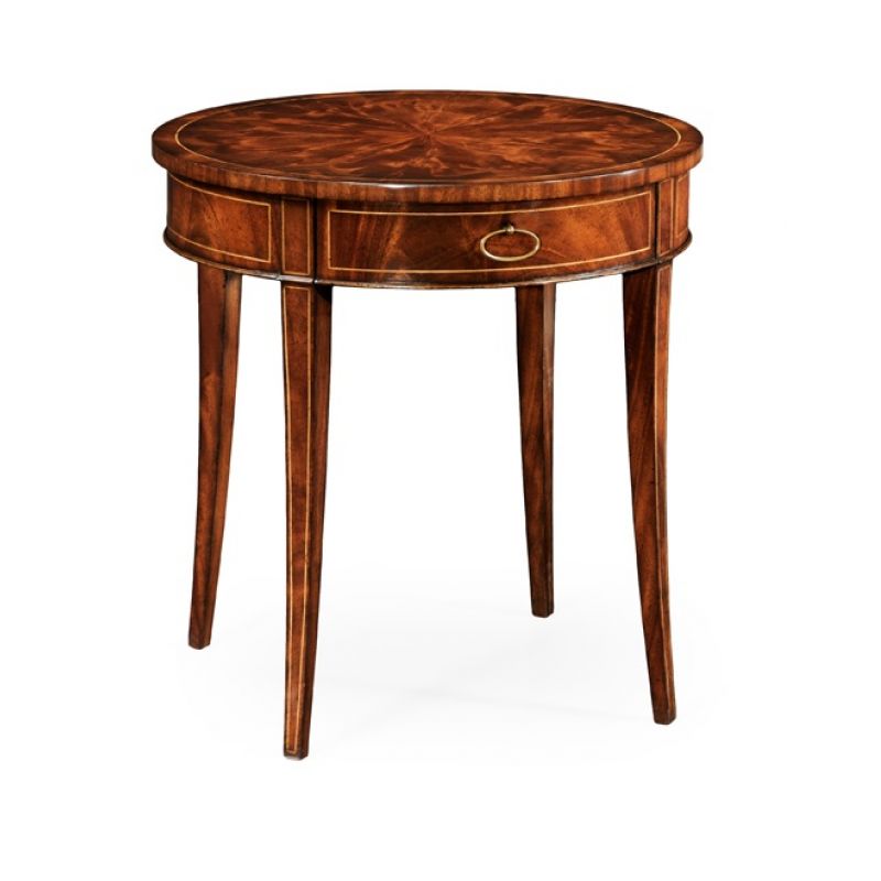 Jonathan Charles Fine Furniture - Clean and Classic Round Mahogany Side Table Fine Stringing - 494003-LAM