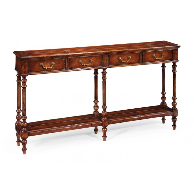 narrow walnut console table