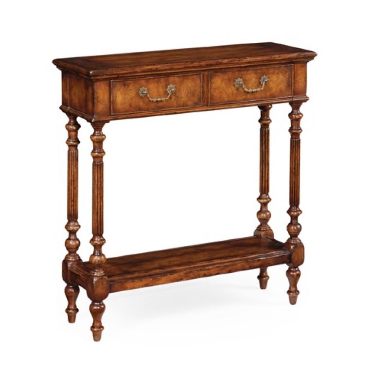 Jonathan Charles Fine Furniture - Country Farmhouse Narrow Walnut Small Console Table - 493143-WCD