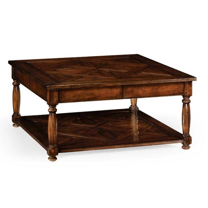 Jonathan Charles Fine Furniture - Country Farmhouse Square Parquet Topped Coffee Table - 492022-DWA