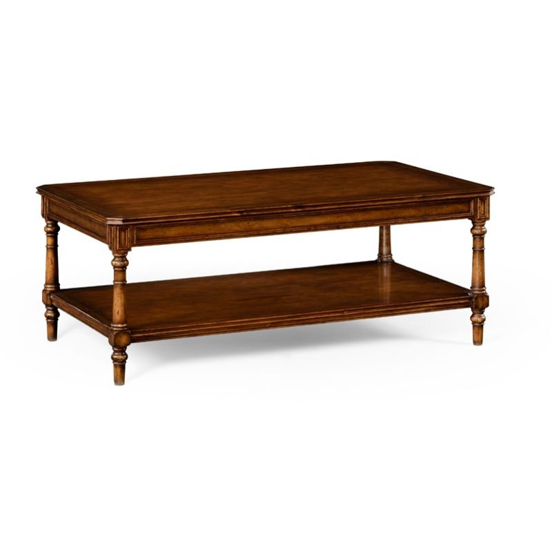 Jonathan Charles Fine Furniture - Country Farmhouse Victorian Style Walnut Coffee Table - 494637-WAL