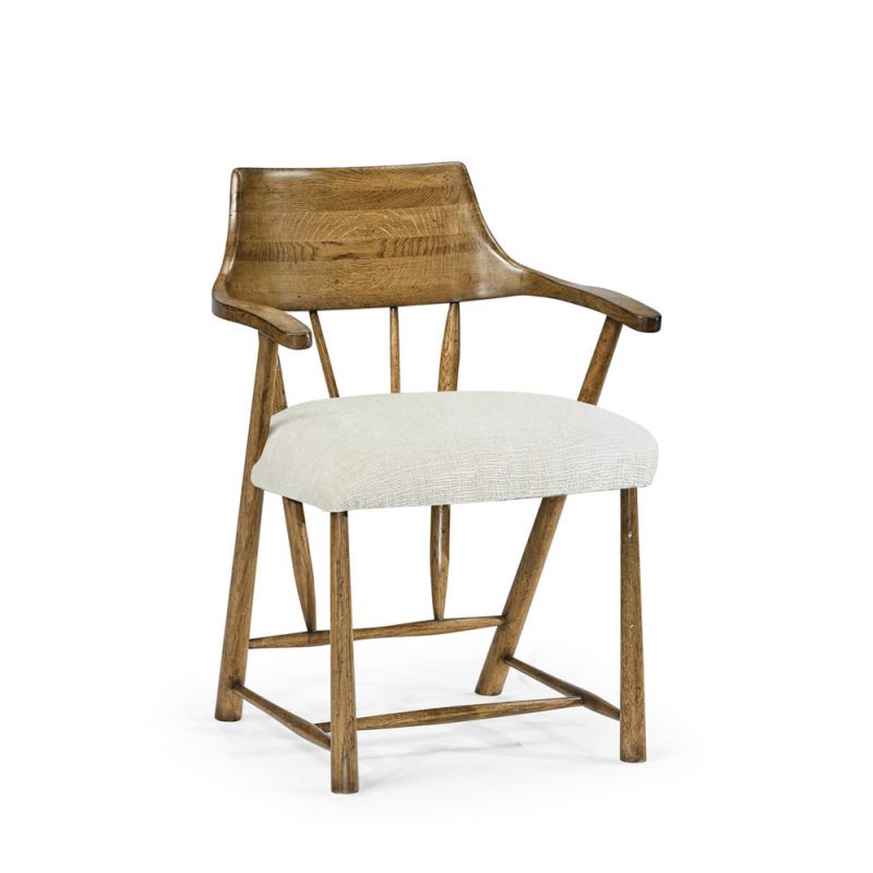 Jonathan Charles Fine Furniture - Casual Accents Medium Driftwood Captains Chair, Shambala - 492783-DTM-F400