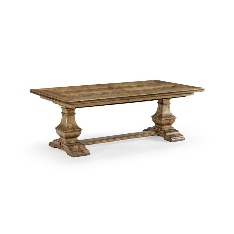 Jonathan Charles Fine Furniture - Casual Accents Medium Driftwood Parquet Top Dining Table - 491169-86L-DTM