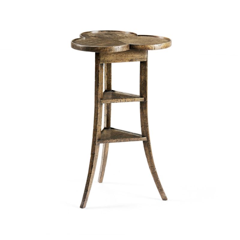 Jonathan Charles Fine Furniture - Casual Accents Medium Driftwood Trefoil Side Table - 491037-DTM