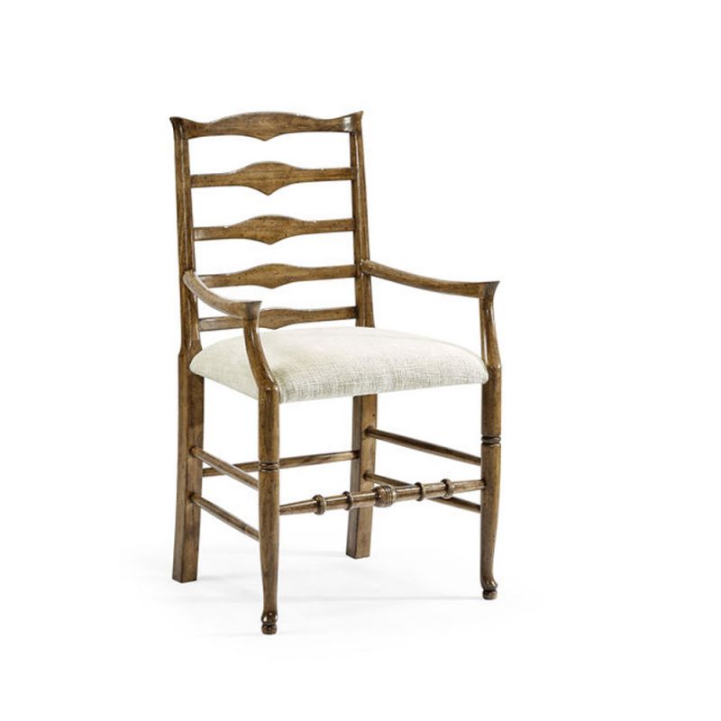 Jonathan Charles Fine Furniture - Casual Accents Medium Driftwood Triangular Ladderback Arm Chair - 492300-AC-DTM-F400_CLOSEOUT