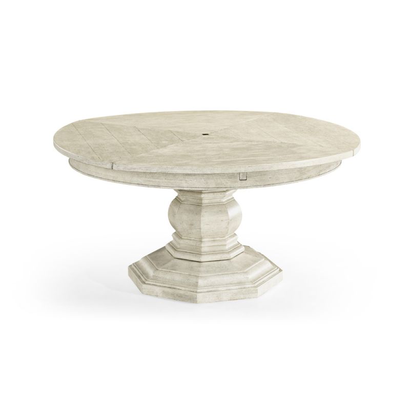 Jonathan Charles Fine Furniture - Casual Accents Whitewash Round Extendable Dining Table - 491130-59D-DTW