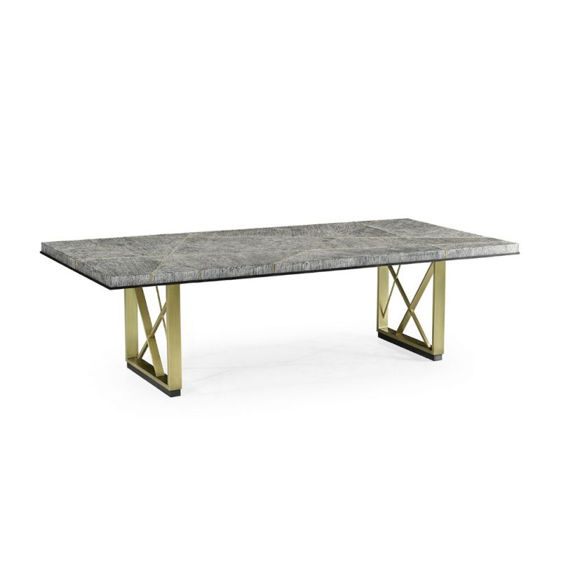 Jonathan Charles Fine Furniture - Geometric 108'' Casual Transitional Rectangular Dark French Oak Dining Table - 500290-108L-DFO