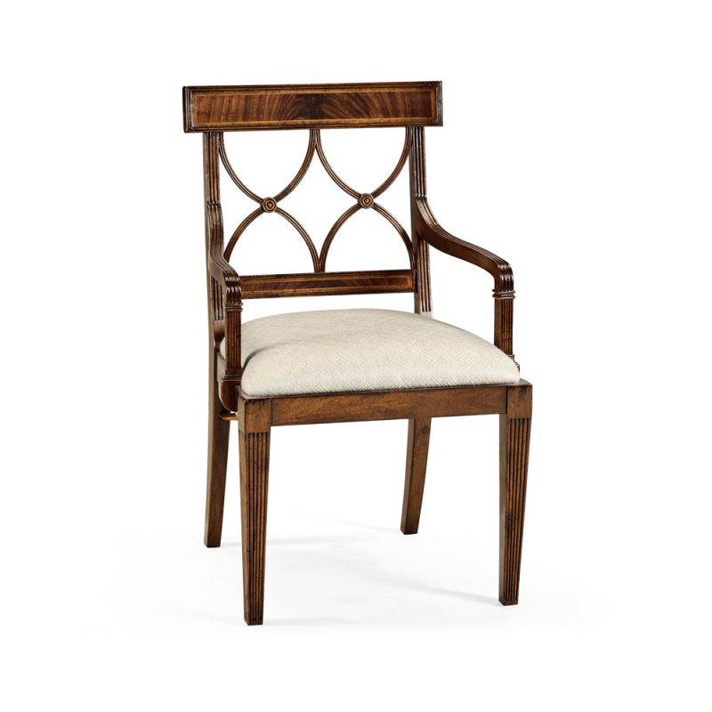 Jonathan Charles Fine Furniture - JC Traditional - Buckingham Regency Mahogany Curved Back Arm Chair - 494347-AC-MAH-F200