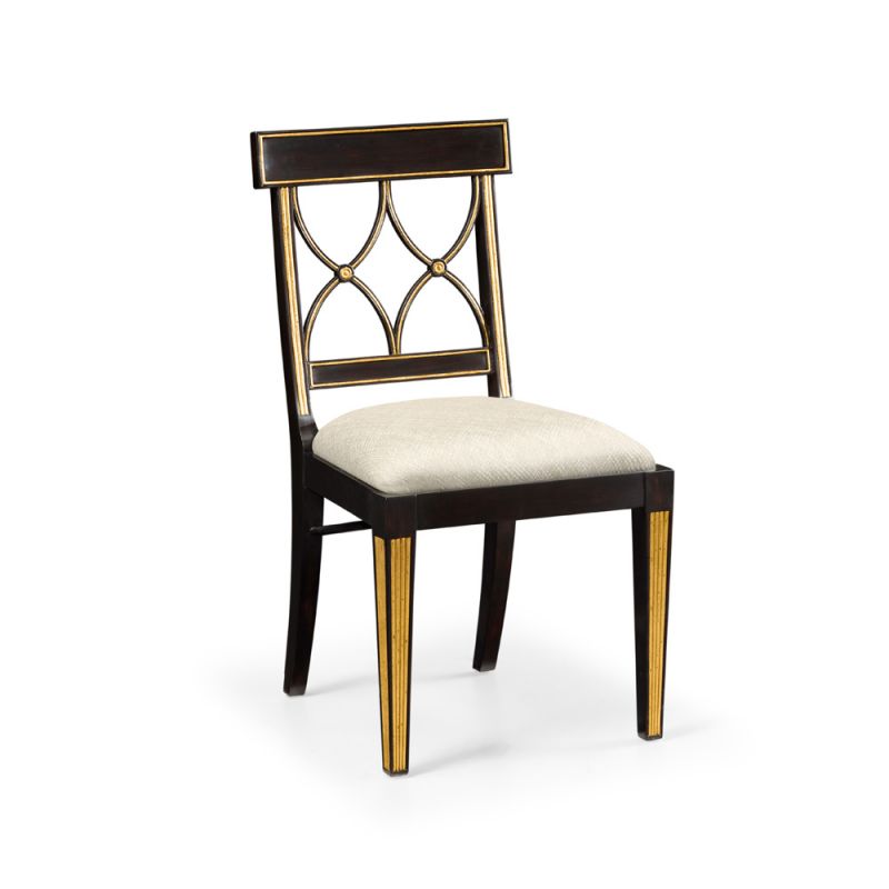 Jonathan Charles Fine Furniture - Traditional Accents Regency Black Painted curved back side chair - 494347-SC-EBF-F200