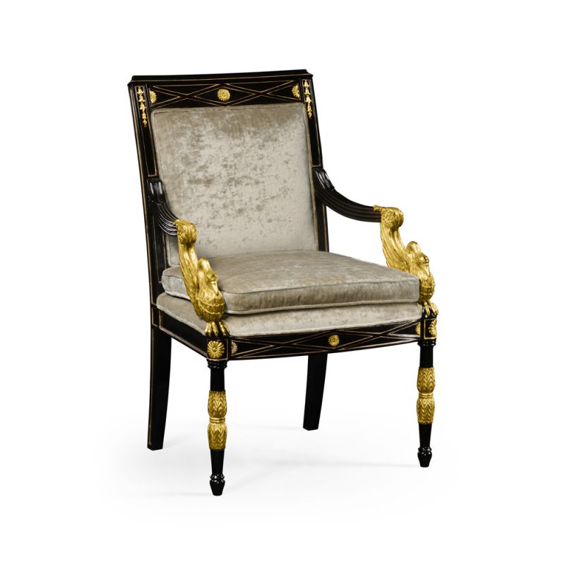 Jonathan Charles Fine Furniture - Tribeca  Swan Arm Chair - 494983-BLA-F005