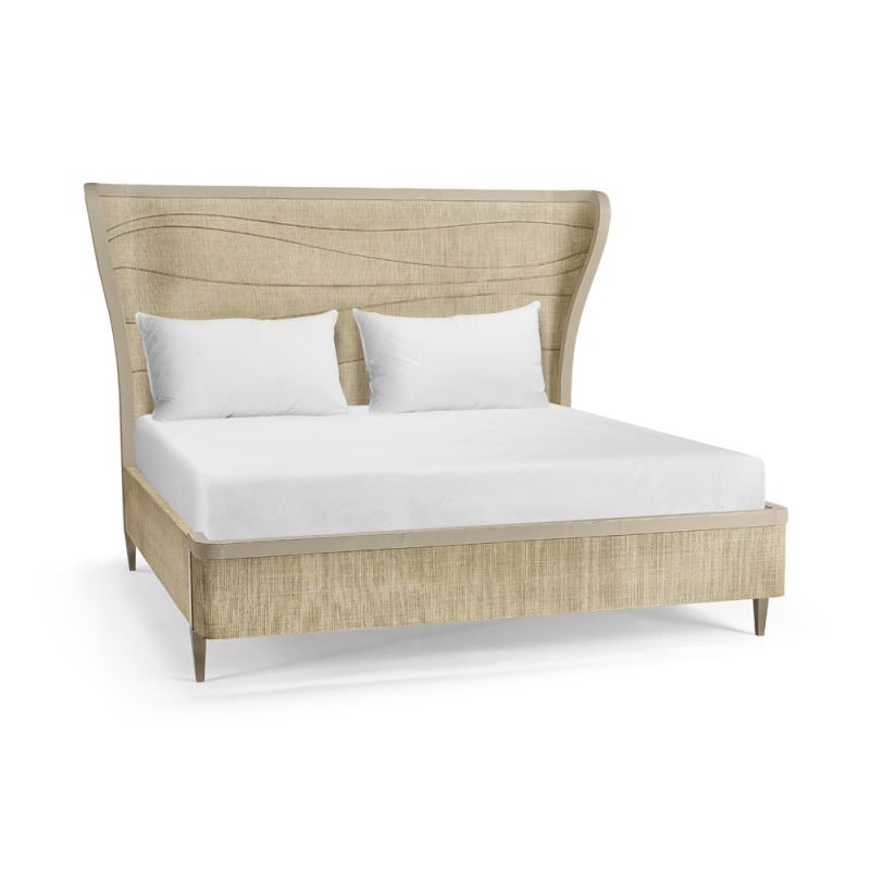 Jonathan Charles Fine Furniture - Water Seiche Woven Wing Wave King Bed - 001-1-130-GRC