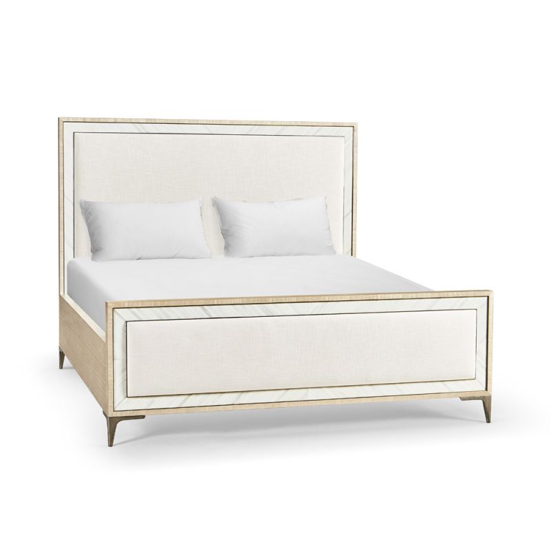 Jonathan Charles Fine Furniture - Water Tideline Bone & Linen King Upholstered Bed - 001-1-100-KOT
