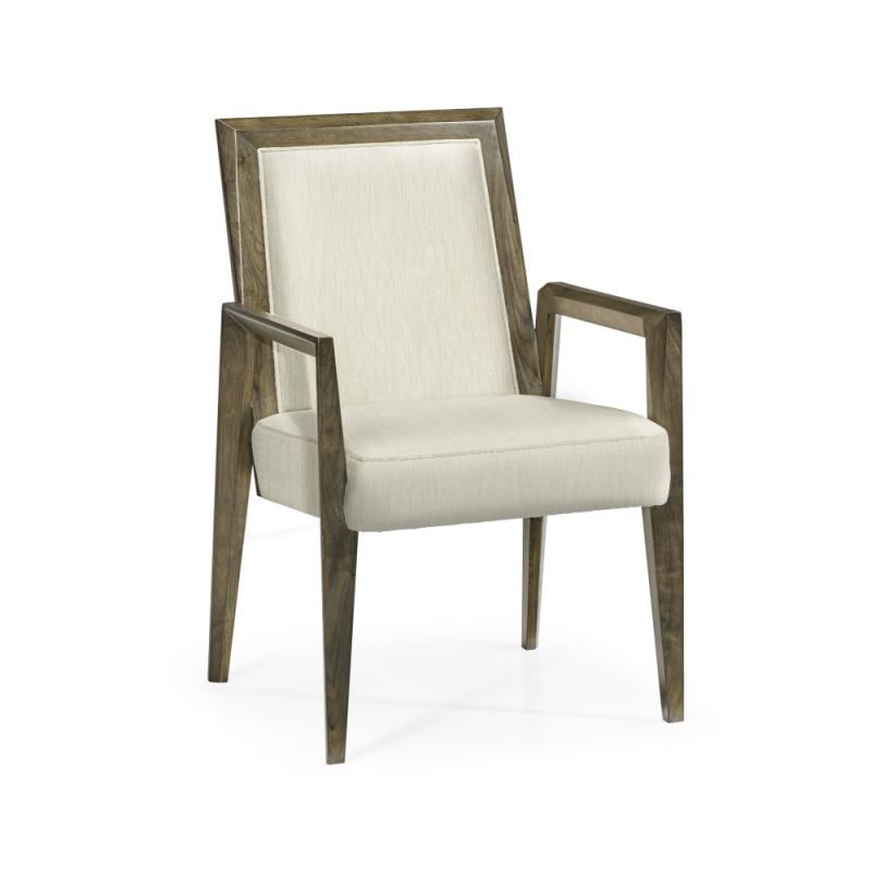 Jonathan Charles Fine Furniture - Gatsby - Contemporary Dark Grey Walnut Dining Armchair - 500262-AC-WGY-F300