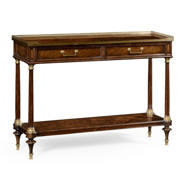 Jonathan Charles Fine Furniture - Knightsbridge French Style Mahogany Console Table with Brass Gallery - 494892-BMA