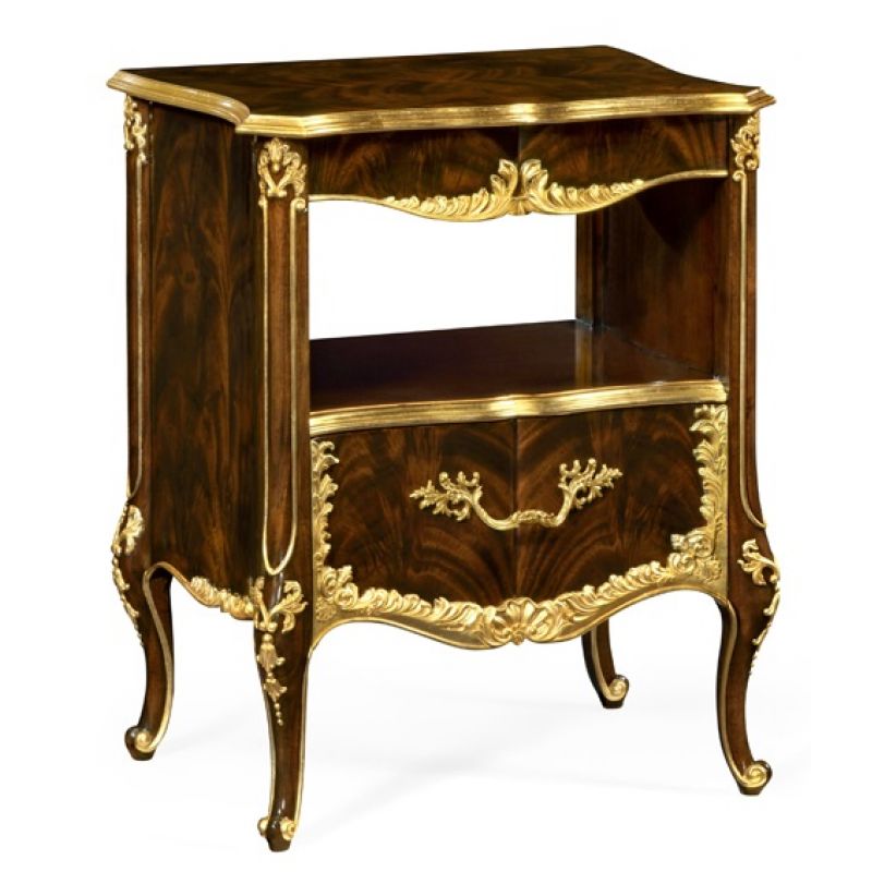 Jonathan Charles Fine Furniture - Monte Carlo Mahogany and Gilded Nightstand - 495504-BMA-GIL
