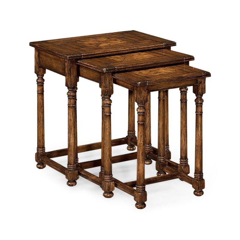 Jonathan Charles Fine Furniture - Huntingdon - Nest Of Three Walnut Oyster Tables - 493429-COS
