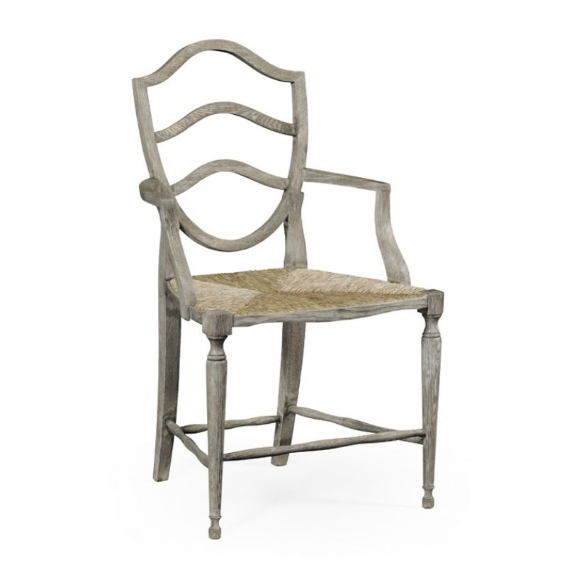Jonathan Charles Fine Furniture - William Yeoward Country House Chic Bodiam Grey Oak Armchair - 530000-AC-GYO
