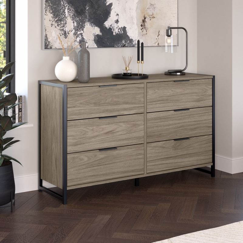 Kathy Ireland Home - Atria 6 Drawer Dresser in Modern Hickory - ARS160MHK