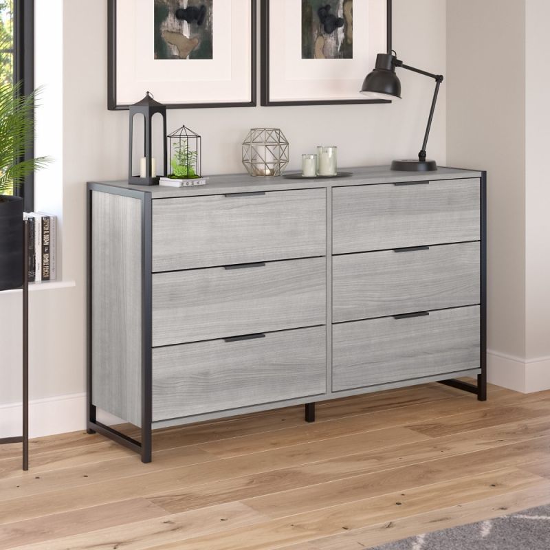 Kathy Ireland Home - Atria 6 Drawer Dresser in Platinum Gray - ARS160PGK