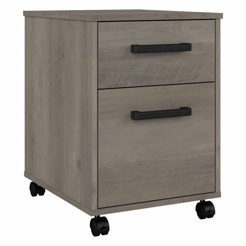 Kathy Ireland Home - City Park 2 Drawer Mobile File Cabinet in Driftwood Gray - CPF116DG-03