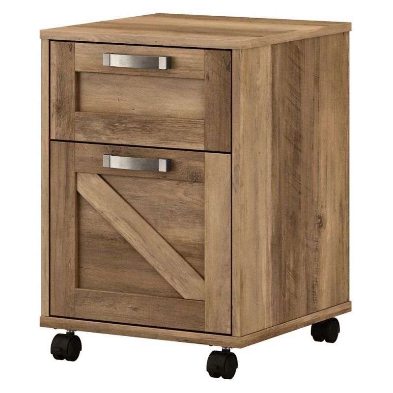 Kathy Ireland Home - Cottage Grove 16W 2 Drawer Mobile Pedestal in Reclaimed Pine - CGF116RCP-03