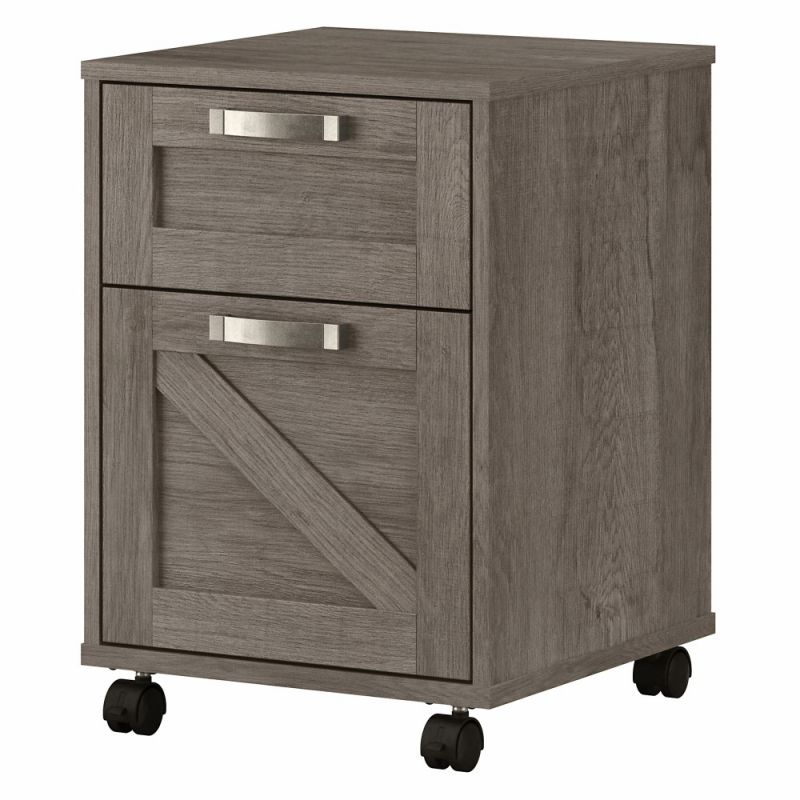 Kathy Ireland Home - Cottage Grove 16W 2 Drawer Mobile Pedestal in Restored Gray - CGF116RTG-03