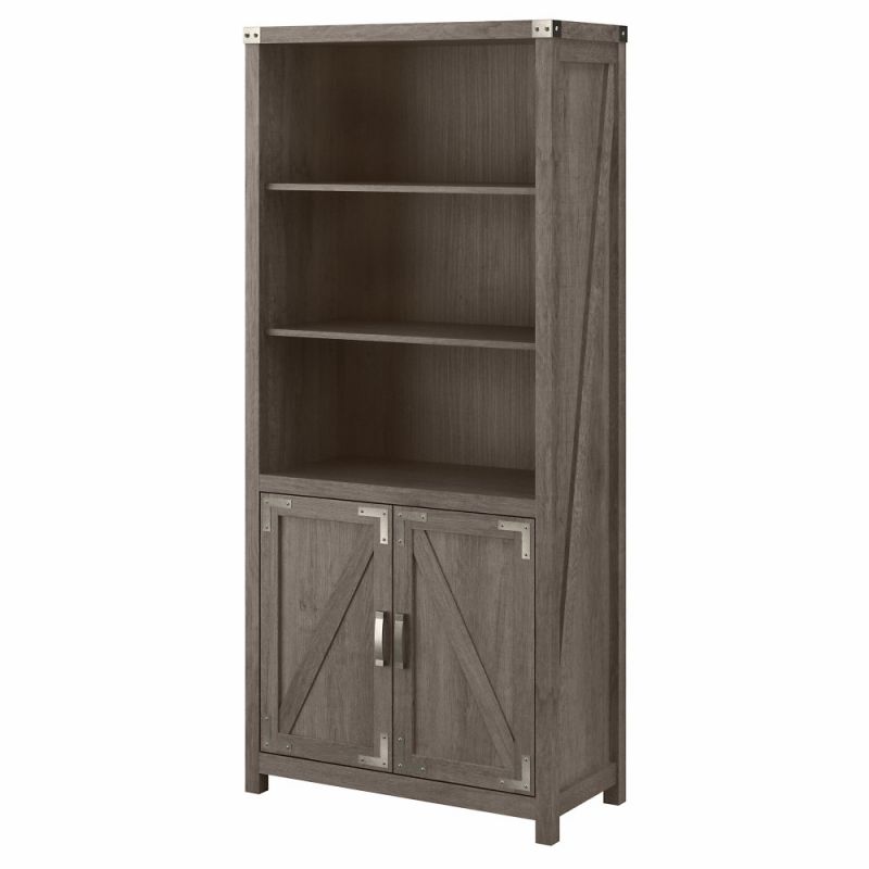 Kathy Ireland Home - Cottage Grove 5 Shelf Bookcase in Restored Gray - CGB132RTG-03