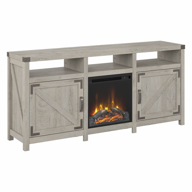 Kathy Ireland Home - Cottage Grove 65W Electric Fireplace TV Stand for 70 Inch TV in Cottage White - CGR019CWH
