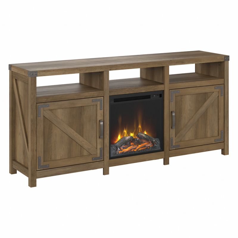 Kathy Ireland Home - Cottage Grove 65W Electric Fireplace TV Stand for 70 Inch TV in Reclaimed Pine - CGR019RCP