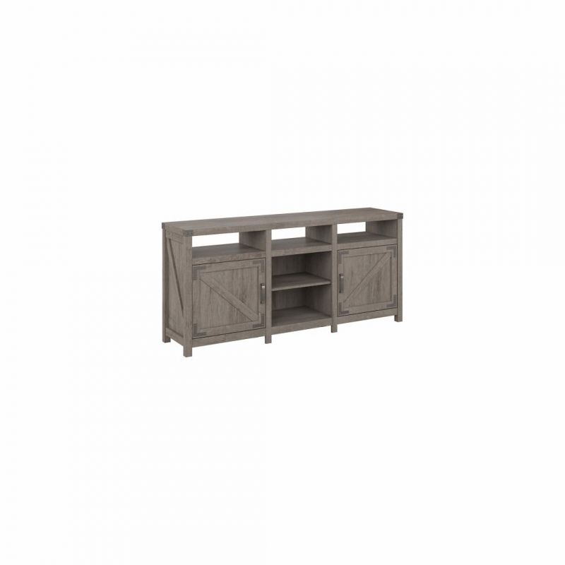 Kathy Ireland Home - Cottage Grove 65W Farmhouse TV Stand for 70 Inch TV in Restored Gray - CGV265RTG-03