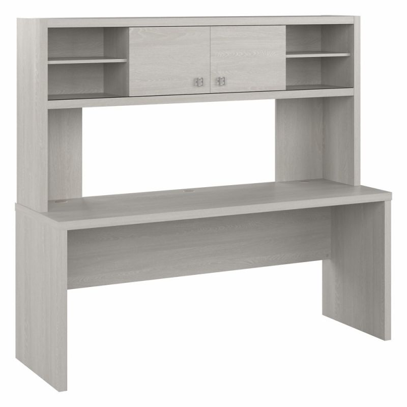Kathy Ireland Home - Echo 72W Computer Desk with Hutch in Gray Sand - ECH056GS