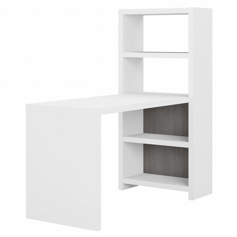 Kathy Ireland Office - Echo 56W Craft Table in Pure White and Modern Gray - ECH023WHMG