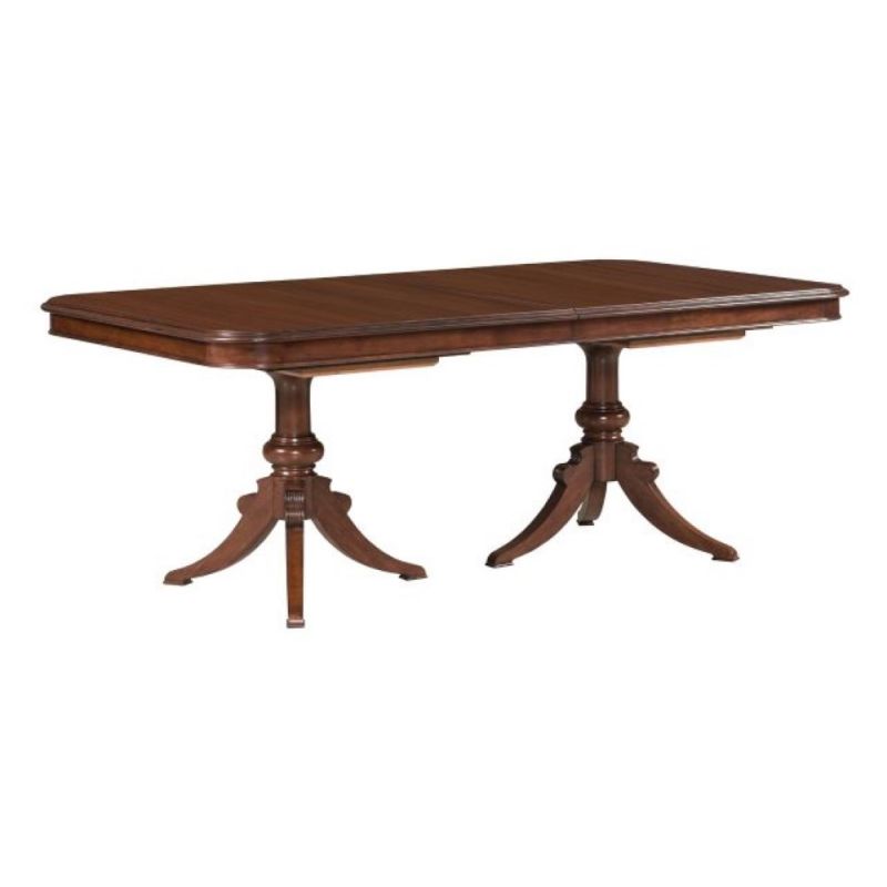 Hadleigh Double Pedestal Dining Table, Kincaid Sawbuck Dining Table