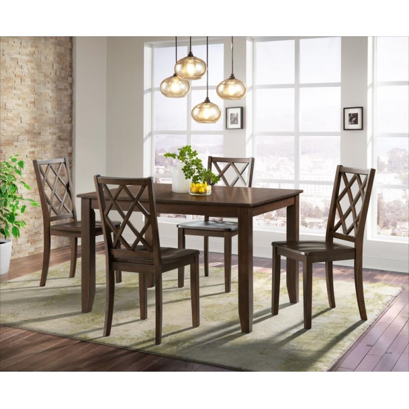 Lane Furniture - 5PC Dining Table and 4 Chairs - Brown - 5087-54
