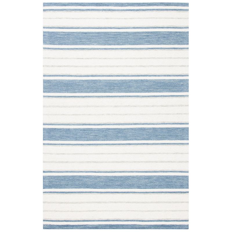 Lauren Ralph Lauren - Ballast Stripe Rug - 5' X 8' - Blue / Ivory