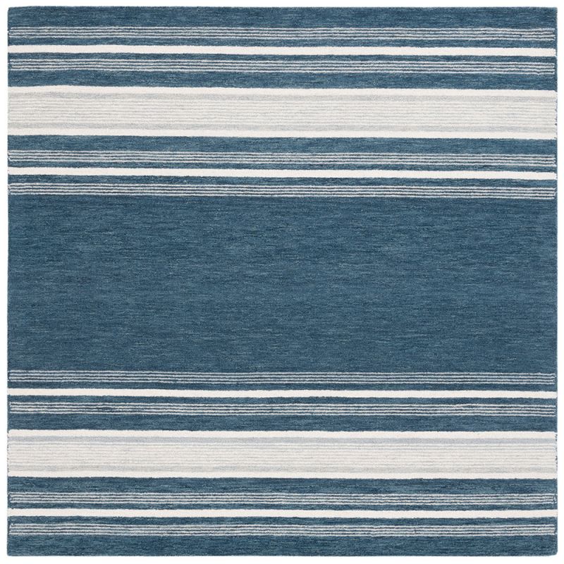 Lauren Ralph Lauren - Drift Stripe Rug - 6' X 6' Square - Blue / Ivory