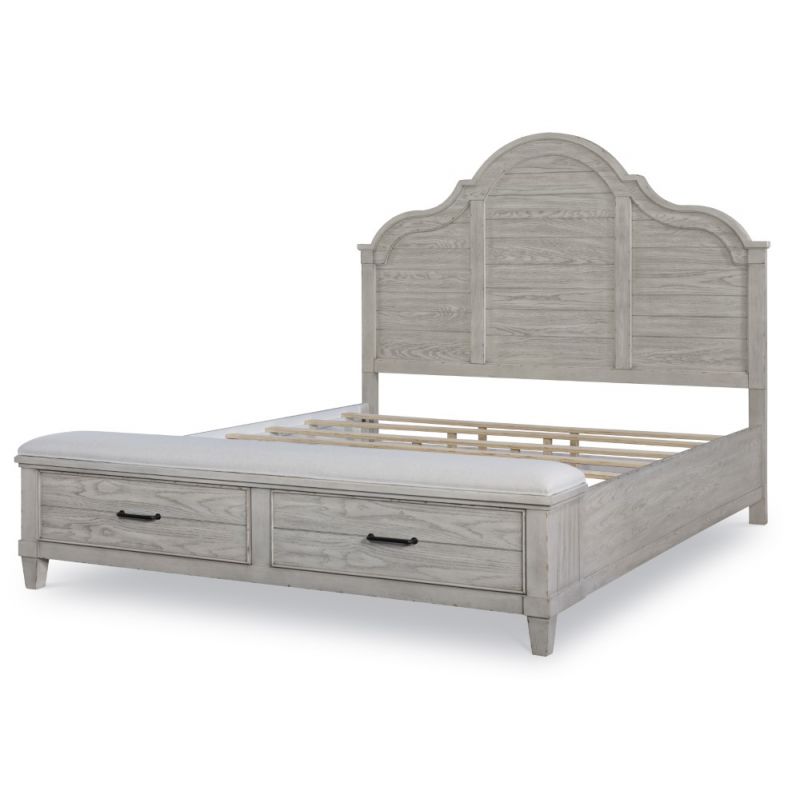 Legacy Classic Furniture - Belhaven Complete King Arched Panel Bed with Storage Footboard - 9360-4136K