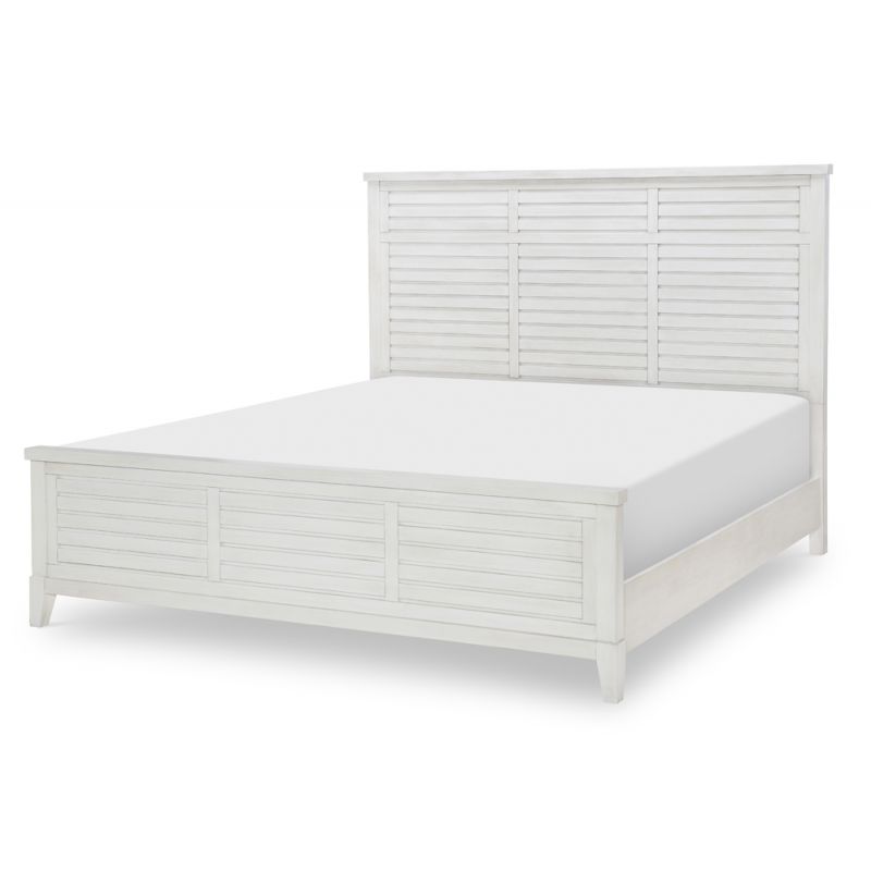 Legacy Classic Furniture - Edgewater Sand Dollar Complete Panel Bed Queen 50 White Finish - 1313-4105K